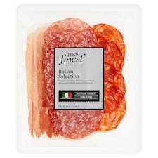 Finest Italian Selection szeletelt Prosciutto, Salami Milano és Ventricina 100 g