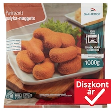 Gallicoop gyorsfagyasztott, panírozott pulyka-nuggets 1000 g