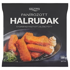 Delforg gyorsfagyasztott, elősütött panírozott halrudak 500 g
