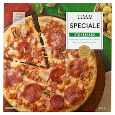 Speciale gyorsfagyasztott, kövön sült pizzalap gouda sajttal, szalámival 320 g