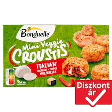 Bonduelle Mini Veggie gyorsfagyasztott panírozott és elősütött sajtos zöldségkorong 240 g