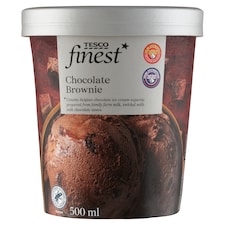 Finest csokoládés jégkrém brownie sütemény darabokkal és tejcsokoládés szósszal 500 ml