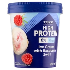 High Protein vaníliás jégkrém málnás öntettel, cukorral és édesítőszerrel 500 ml