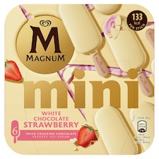 Magnum Mini Multipack fehér csokoládé eper jégkrém 6 x 55 ml