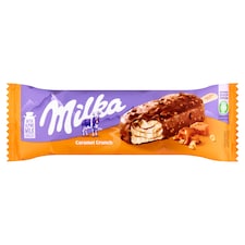 Milka vanília ízű jégkrém karamell szósszal tejcsokoládé bevonattal sós kekszdarabokkal 90 ml