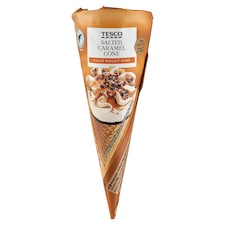 sós karamell ízű jégkrém karamellízű öntettel kakaós bevonóval bevont ostya tölcsérben 120 ml