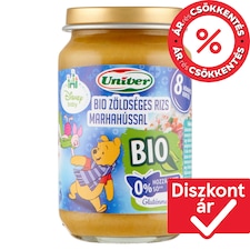 Univer bio zöldséges rizs marhahússal bébiétel, 8 hónapos kortól 163 g