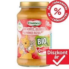 Univer Disney Baby bio körtés, zöldséges pulykahús rizzsel bébiétel 10 hónapos kortól 220 g