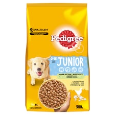 Pedigree Junior teljes értékű szárazeledel kölyökkutyák számára csirkével és rizzsel 500 g