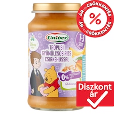 Univer trópusi gyümölcsös rizs csirkehússal bébiétel, 12 hónapos kortól 220 g