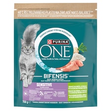 Purina One Sensitive pulykában és rizsben gazdag teljes értékű állateledel felnőtt macskáknak 750 g