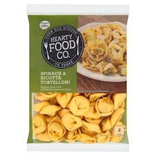 Hearty Food Co. Tortelloni friss 4 tojásos durumtészta ricotta sajttal és spenóttal töltve 500 g