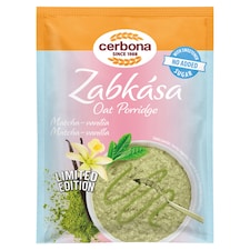 Cerbona matcha-vanília ízű zabkása, cukor hozzáadása nélkül, édesítőszerekkel 50 g