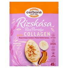 Cerbona mogyoróvajas-banános rizskása kollagénnel és inulinnal, édesítőszerrel 45 g