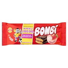 Bombi kakaós bevonómasszába mártott puszedli vegyes gyümölcsös-epres töltelékkel 50 g