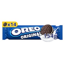 OREO Original Vaníliaízű Töltött Keksz, vegetáriánusok is fogyaszthatják, 14 db keksz 154 g