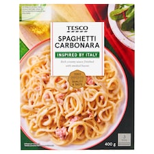 Spaghetti carbonara főtt spagetti tészta sajtos szósszal és sült, füstölt szalonnával 400 g