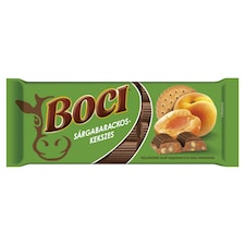Boci tejcsokoládé aszalt sárgabarack és keksz darabokkal 90 g