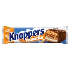 Knoppers PeanutBar tejkrémmel, földimogyorókrémmel töltött, tejcsokoládéval bevont ostyaszelet 40 g