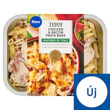 főtt durum penne tészta baconös szósszal fűszeres sült csirkemelldarabokkal 800 g