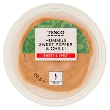 csicseriborsókrém szezámmagkrémmel, marinált piros cseresznyepaprikával és chillivel 90 g