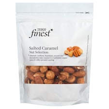 Finest enyhén sózott, pörkölt, karamellizált mandula, kesudió, mogyoró, pekándió 150 g
