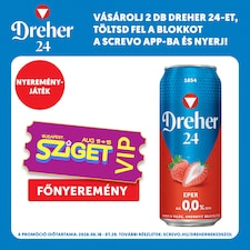 Dreher 24 Eper alkoholmentes világos sör és eper ízű ital keveréke 0,0% 0,5 l