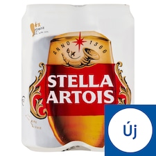 Stella Artois minőségi világos sör 5% 4 x 0,5 l