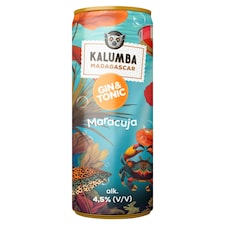 Kalumba Madagascar Gin & Tonic Maracuja ízű szénsavval dúsított alkoholtartalmú ital 4,5% 250 ml