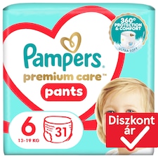 Pampers Premium Care Bugyipelenka, Méret: 6, 31 db, 13kg-19kg