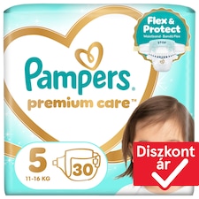 Pampers Premium Care Pelenka, Méret: 5, 30 db, 11kg-16kg