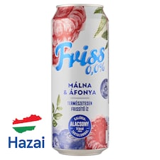 Friss 0,0% málna-áfonya ízű üdítőital és alkoholmentes malátaital keveréke 0,5 l