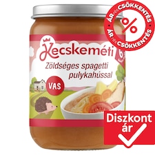Kecskeméti zöldséges spagetti pulykahússal bébiétel 6 hónapos kortól 190 g