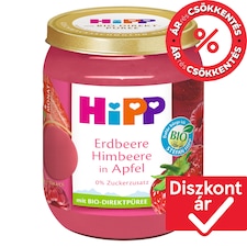 HiPP bio gyümölcskészítmény alma eperrel és málnával bébidesszert 5 hónapos kortól 160 g