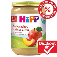 HiPP bio őszibarackos-banános alma bébidesszert 4 hónapos kortól 190 g