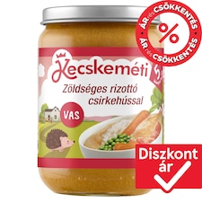 Kecskeméti zöldséges rizottó csirkehússal bébiétel 5 hónapos kortól 190 g
