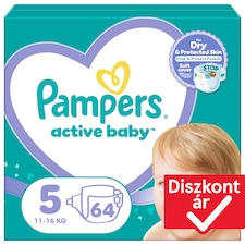 Pampers Active Baby Pelenka, Méret: 5, 64 db Pelenka, 11kg-16kg