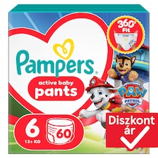 Pampers Active Baby Bugyipelenka Mancs Őrjárat Kiadás, Méret: 6, 60 db Pelenka, 13kg+