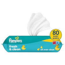 Pampers Fresh Clean Baby Nedves Törlőkendő, 1 Csomag x 80 Törlőkendő  db Baba Nedves Törlőkendő
