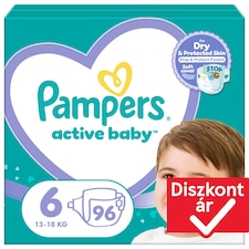 Pampers Active Baby Pelenka, Méret: 6, 96 db Pelenka, 13kg-18kg