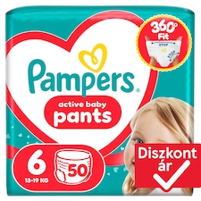 Pampers Active Baby Bugyipelenka, Méret: 6, 50 db Pelenka, 13kg-19kg