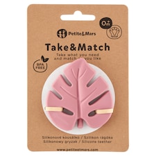 Petite&Mars Take&Match Dusty Rose szilikon rágóka 0+, 7 x 7 cm