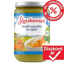 Kecskeméti bio rizottó spenóttal és sajttal bébiétel 8 hónapos kortól 220 g