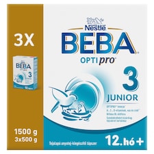 Beba Optipro 3 Junior tejalapú anyatej-kiegészítő tápszer 12. hó+ 3 x 500 g (1500 g)