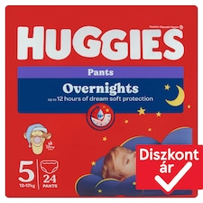 Huggies Overnights éjszakai bugyipelenka kisbabák számára, méret: 5, 12-17 kg 24 db