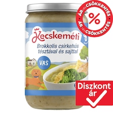 Kecskeméti brokkolis csirkehús tésztával és sajttal bébiétel 8 hónapos kortól 220 g