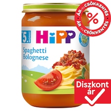 HiPP bio bolognai spagetti bébiétel 5 hónapos kortól 190 g