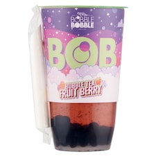 Bobble Bobble Bob fekete teából készült üdítőital eper- és málnalével, italgyöngyökkel 360 ml