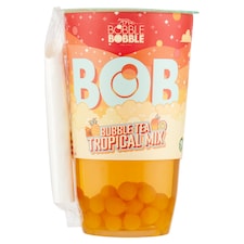 Bobble Bobble Bob fekete teából készült üdítőital trópusi gyümölcslével, italgyöngyökkel 360 ml