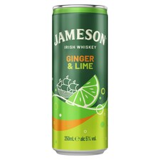 Jameson alkoholos üdítőital Jameson whiskeyből és gyömbérrel ízesített szénsavas italból 5% 0,25 l